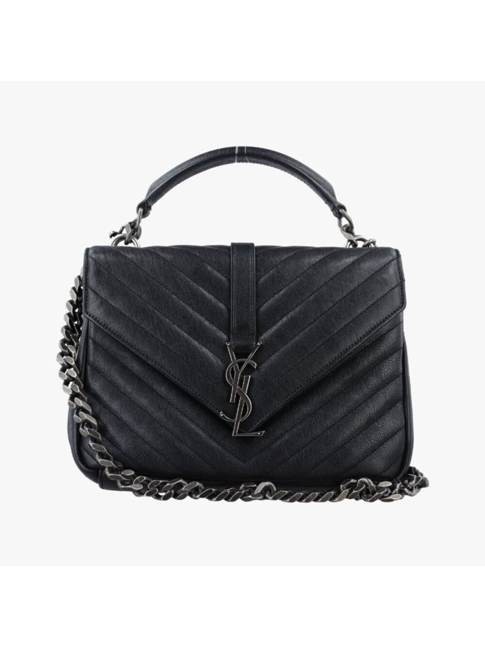 Saint Laurent Carre Black Leather Shoulder Bag
